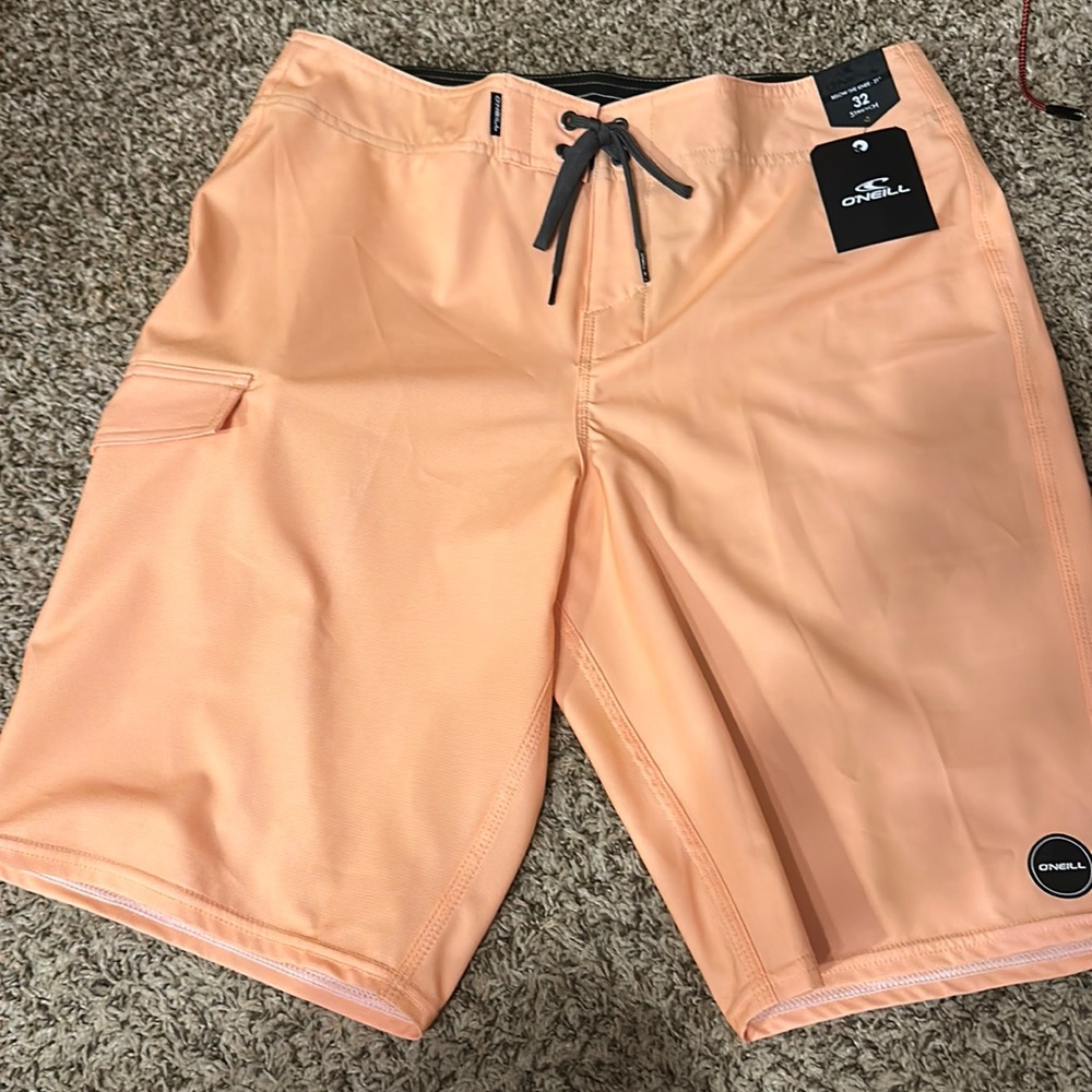 O’NEILL MENS WEAVER BOARD SHORTS/SWIM TRUNKS: ORANGE: NWT: SZ 32